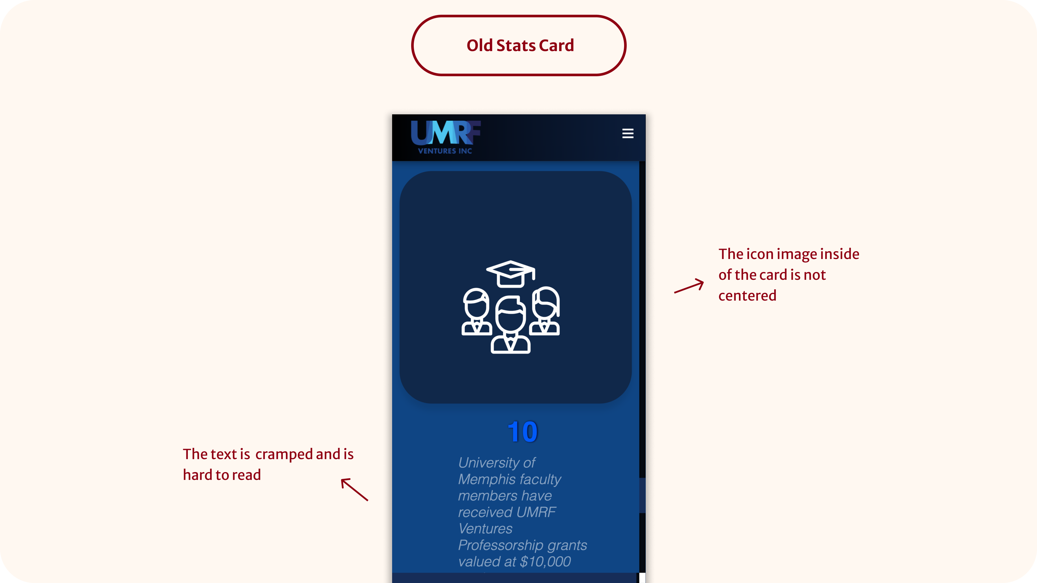 Original stats cards mobile