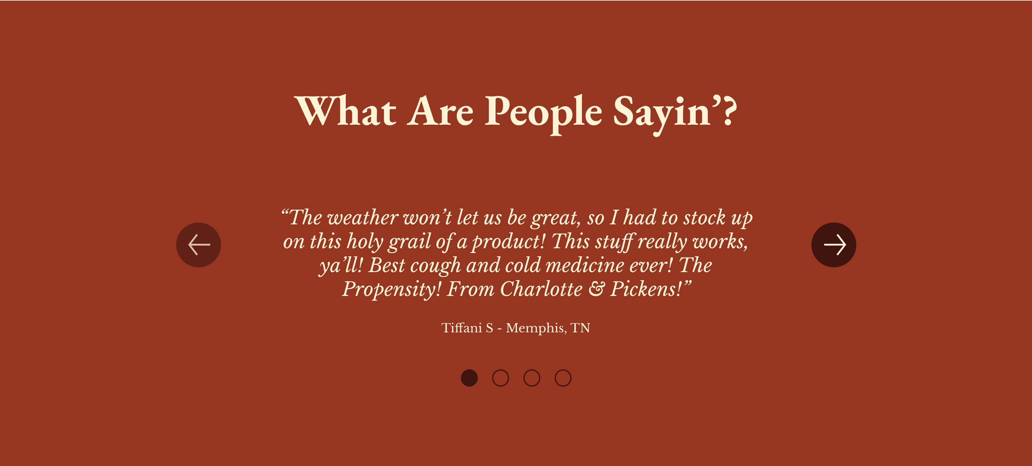 Charlotte & Pickens reviews section after mockup