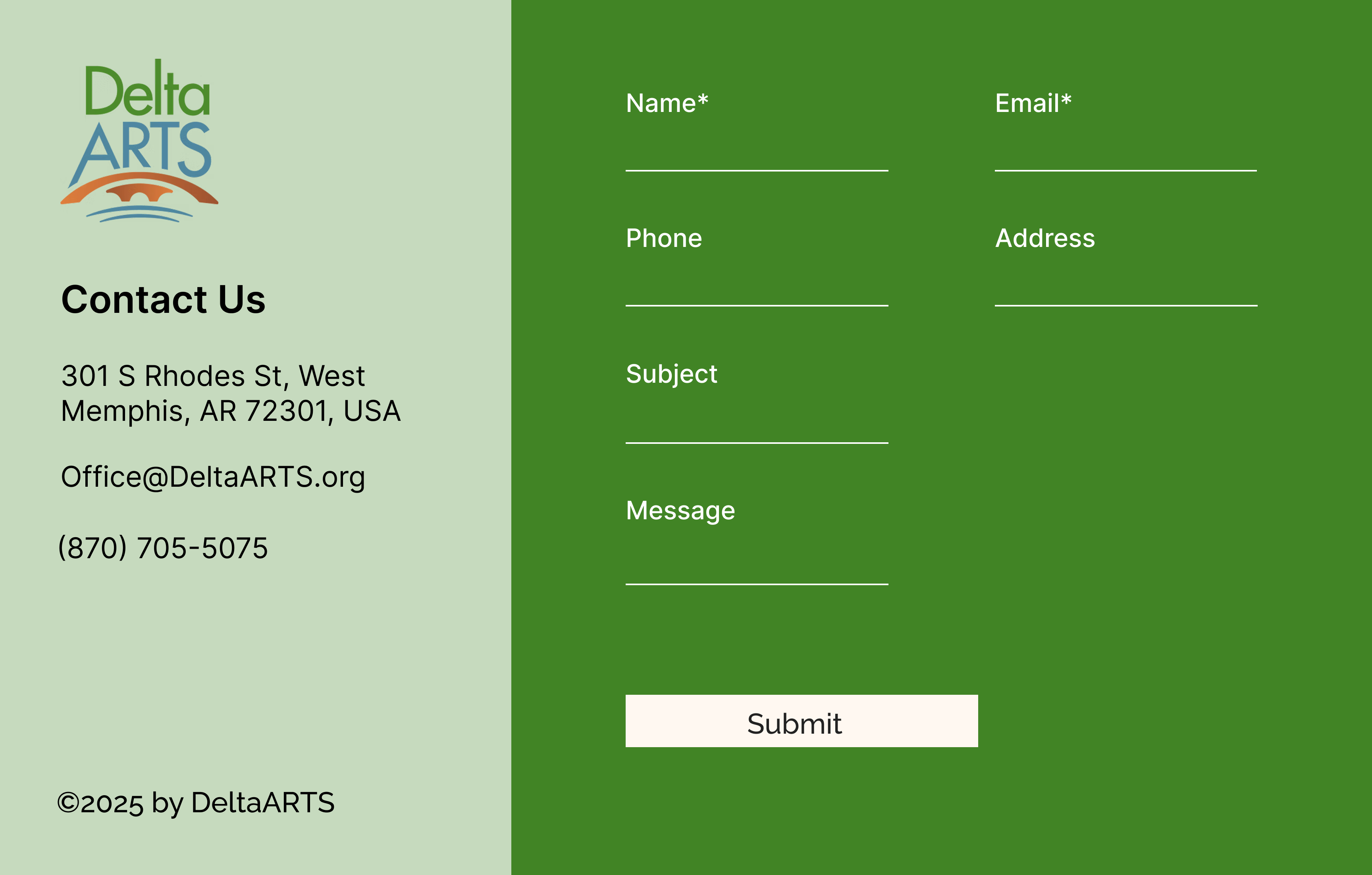 footer section after mockup