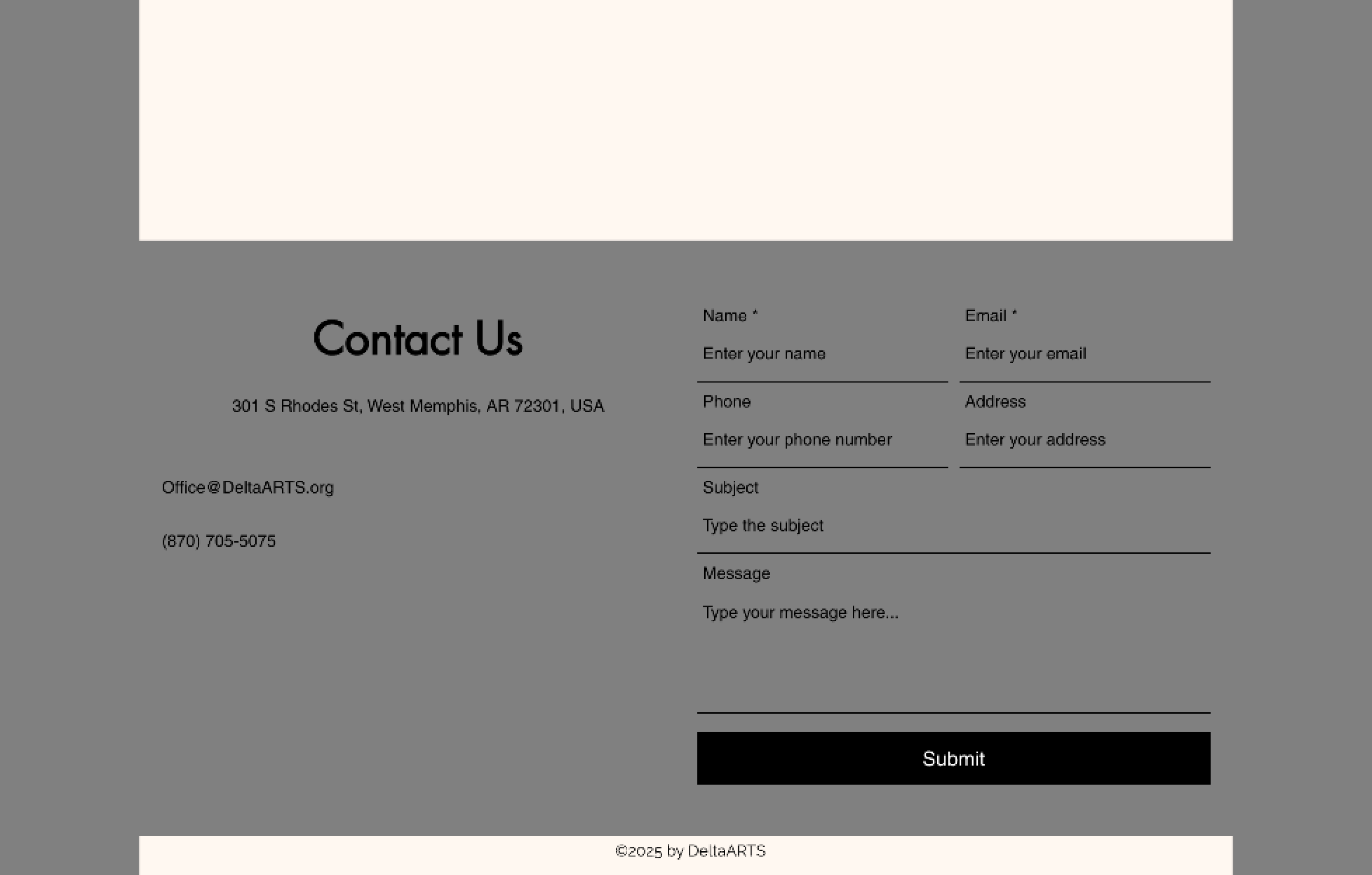 footer section before mockup