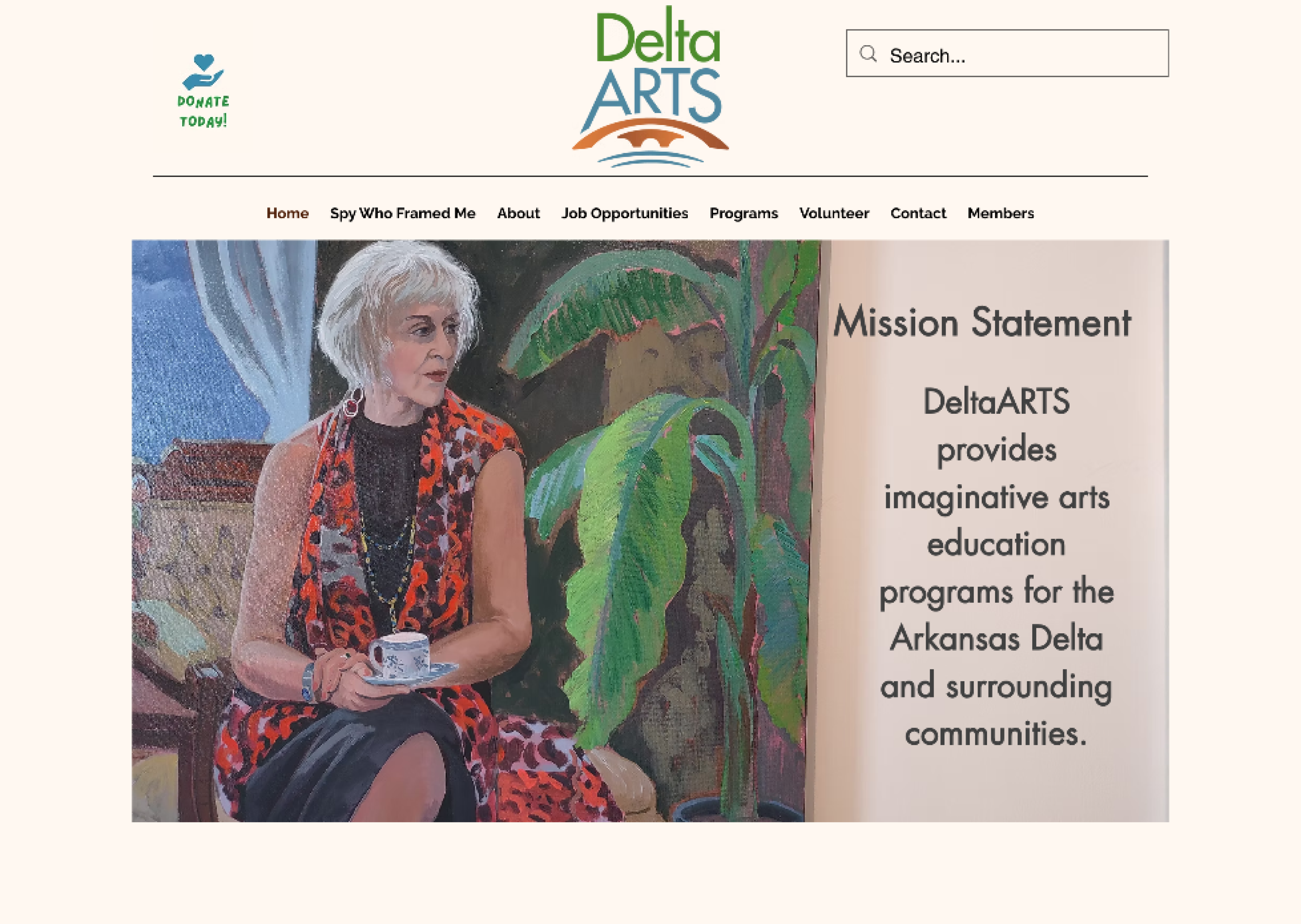 Delta Arts hero section before mockup
