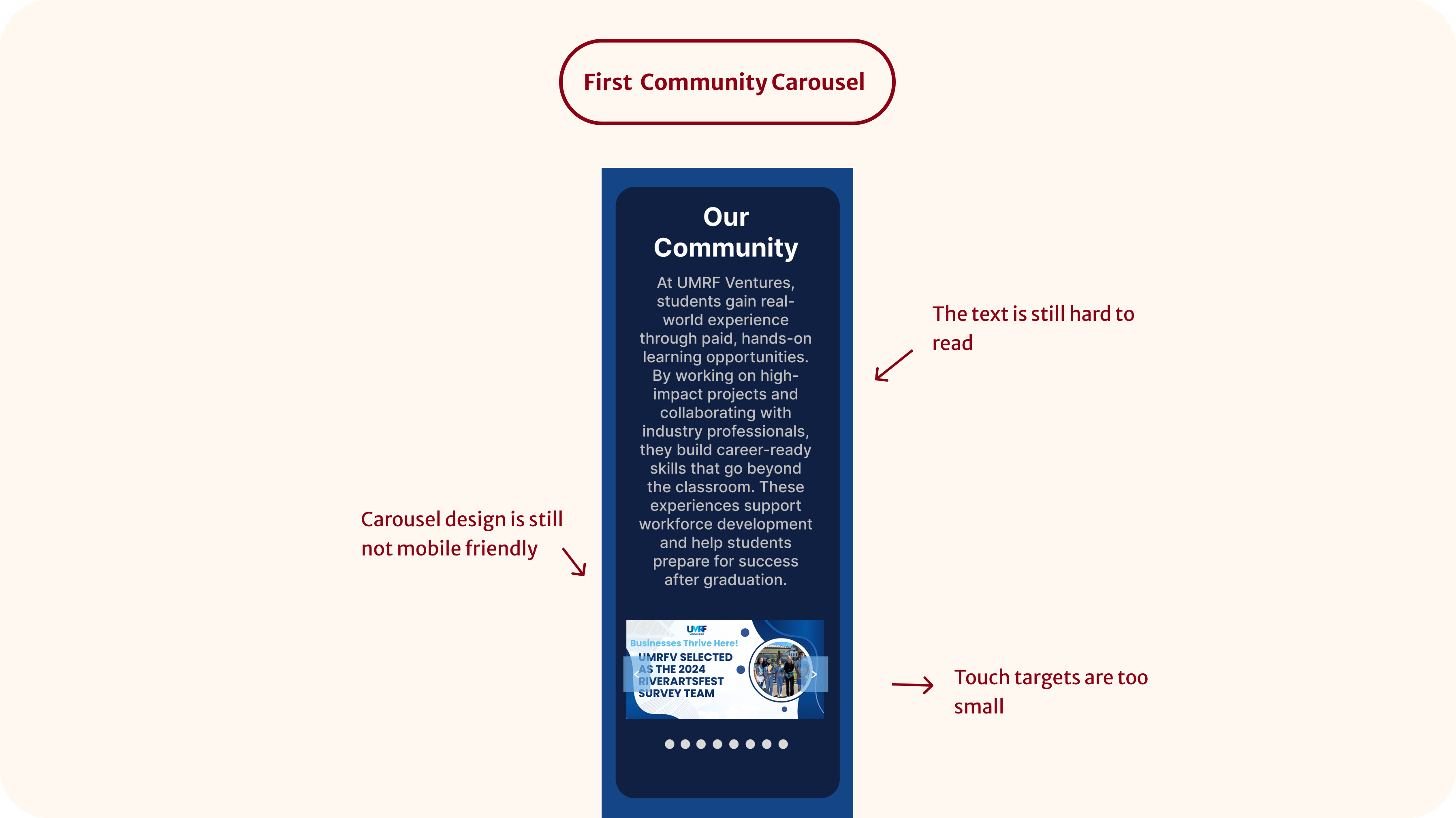 First design of community carousel for mobile