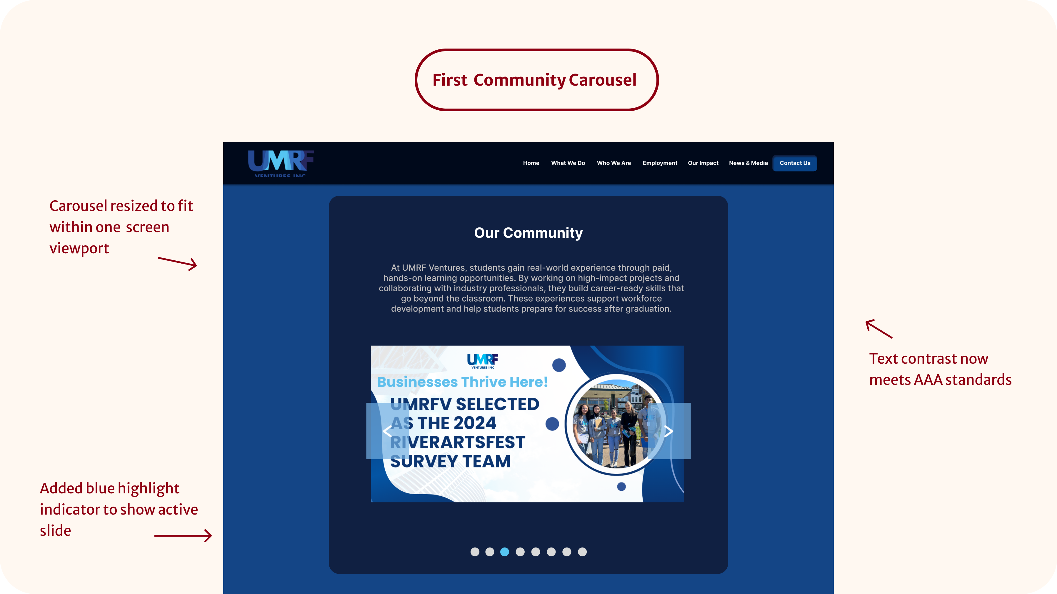First design of community carousel for desktop