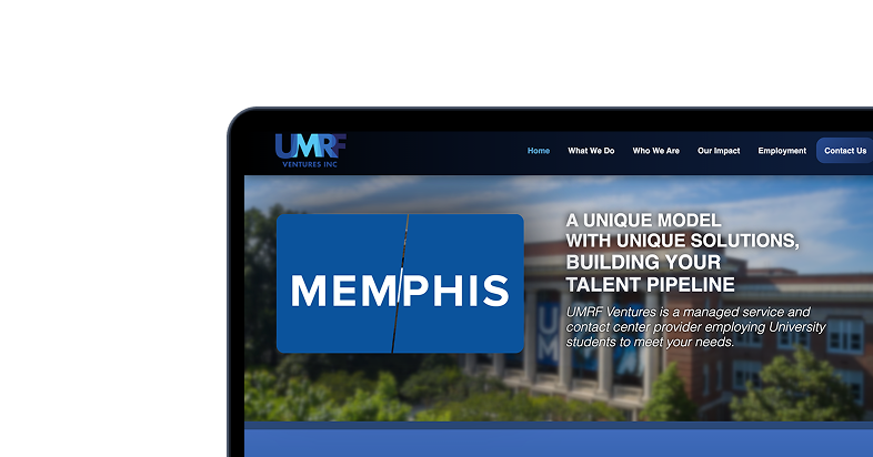UMRF home page mockup
