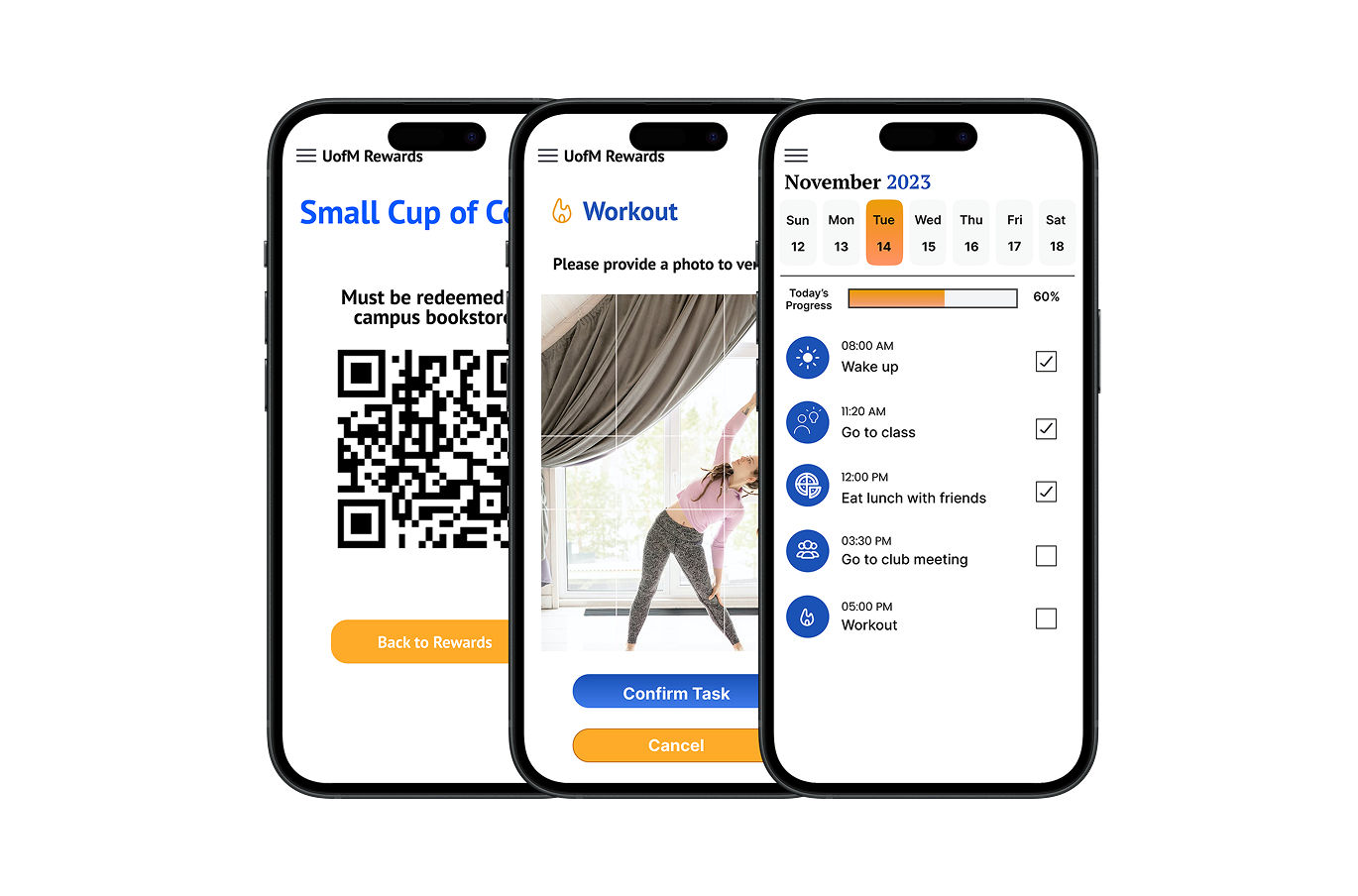 UofM rewards project phone mockup