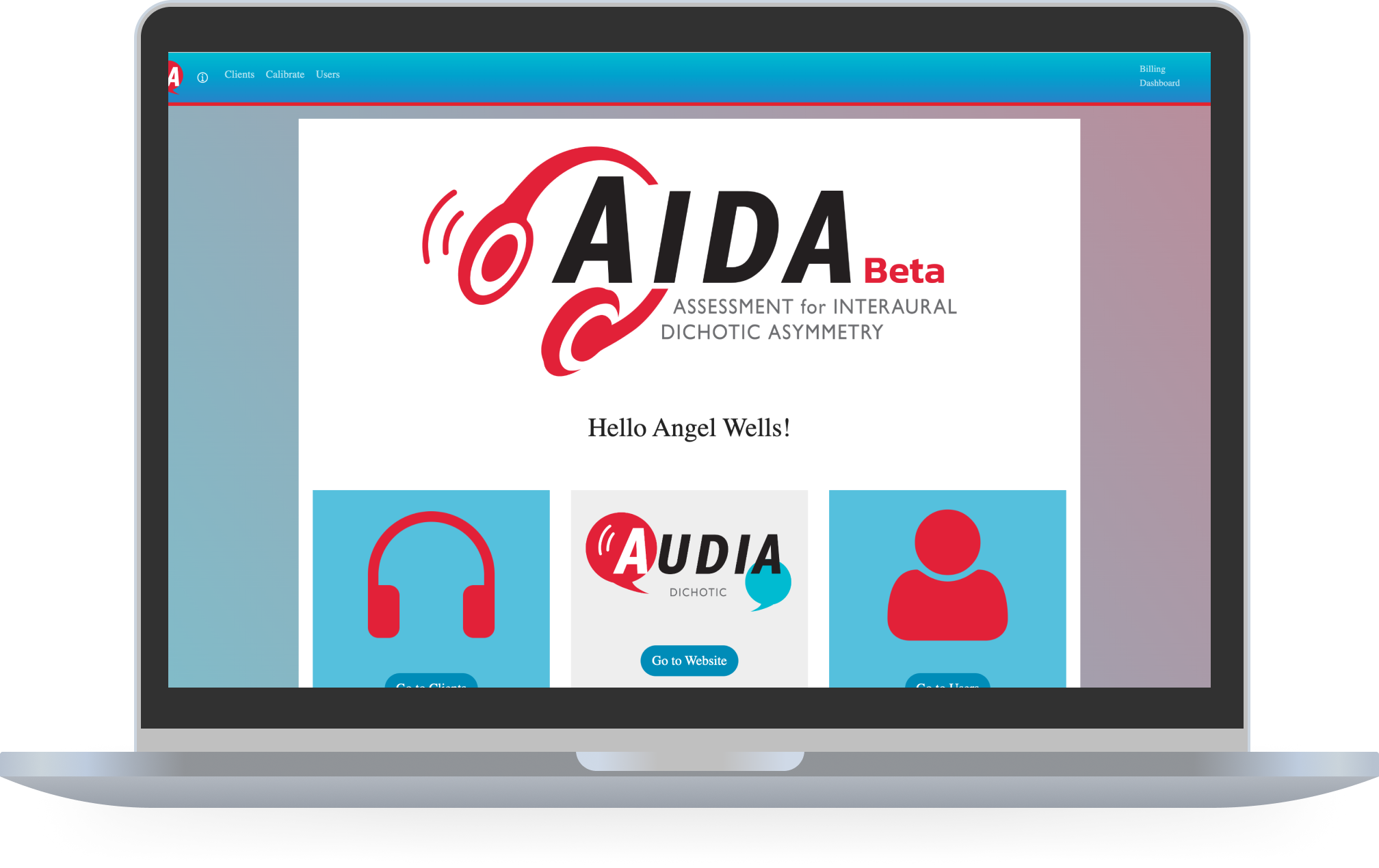 audio dichotics home page mockup